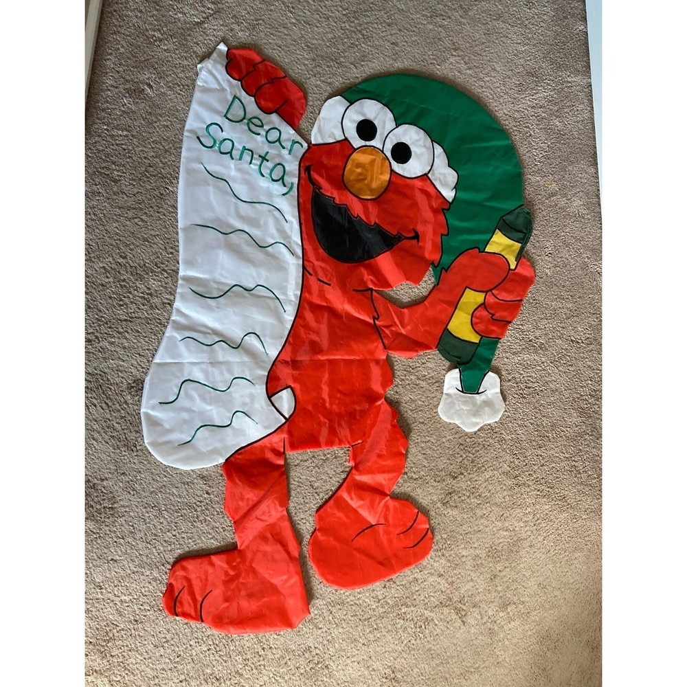 Vtg 1999 Elmo Nylon Outdoor Christmas Flag “Dear Santa” Decor Sesame Street